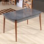 Hanah Home Mesa de Comedor Extensible Antracita y Nogal